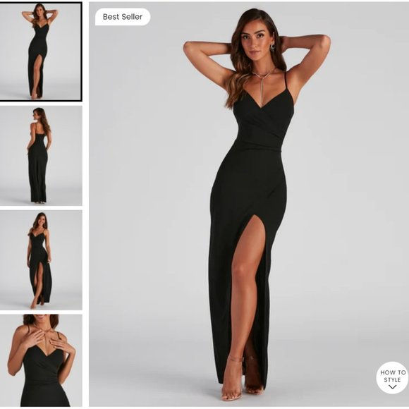 Sasha Formal High Slit Wrap Dress - Picture 1 of 1
